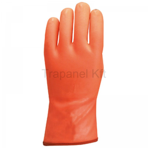 MÃRTOTT TÉLI FLUO NARANCS PVC KESZTYÛ, BOLYHOS BELSÕ